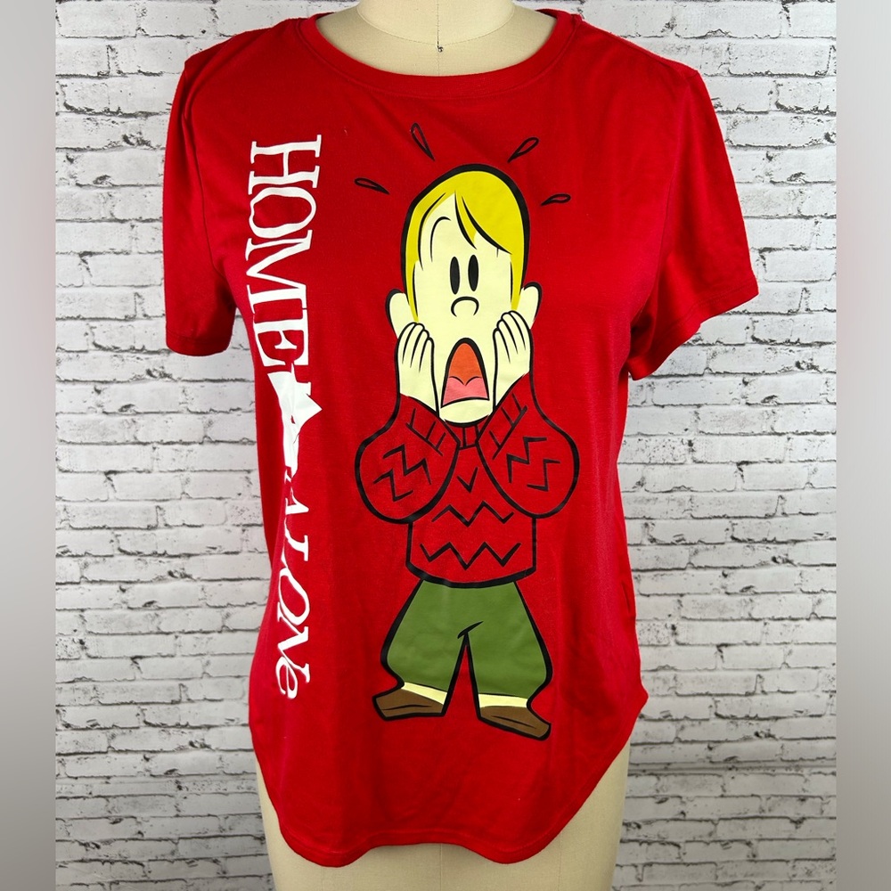 20th Century Studios Home Alone Kids NWOT Red Holiday Graphic T-shirt, L (11-13)